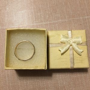 18 K gold ring with platinum oblique pattern